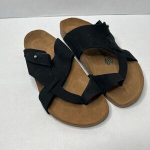 ComfortFusse Handmade Black Suede Comfort Slide Sandals  Women Size 40/9.5